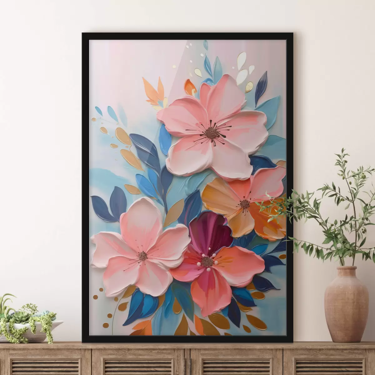 Poster Fleurs abstraites colorées f45064