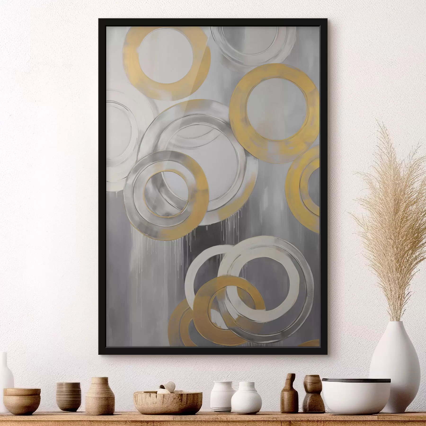 Papier peint Abstraction avec des cercles f45133