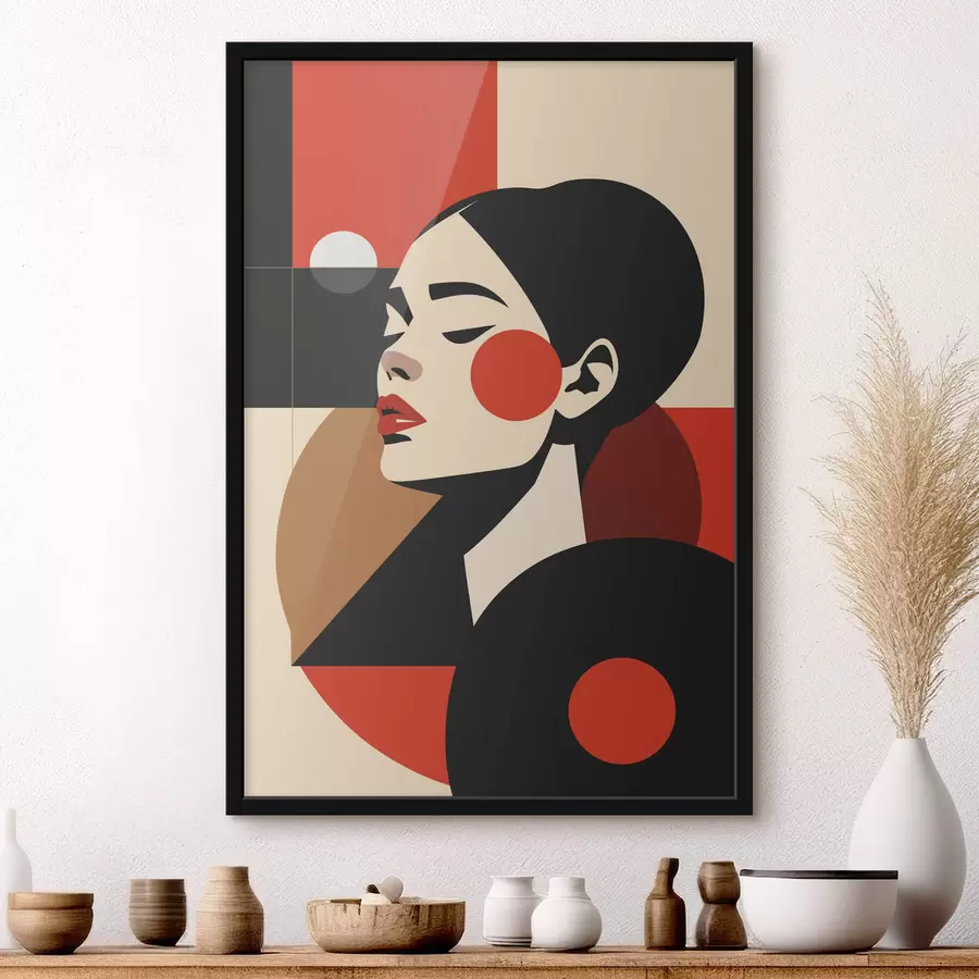 Papier peint Portrait abstrait d'une femme dans le style Bauhaus f45165