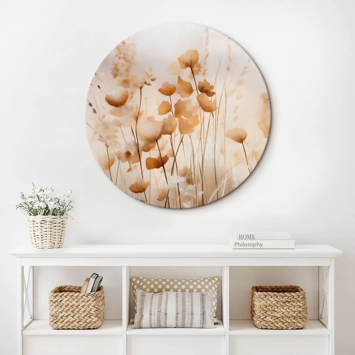 Tableaux rondes Fleurs sauvages abstraites r44413