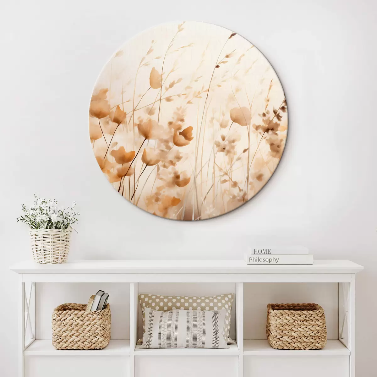 Tableaux rondes Fleurs sauvages abstraites r45063