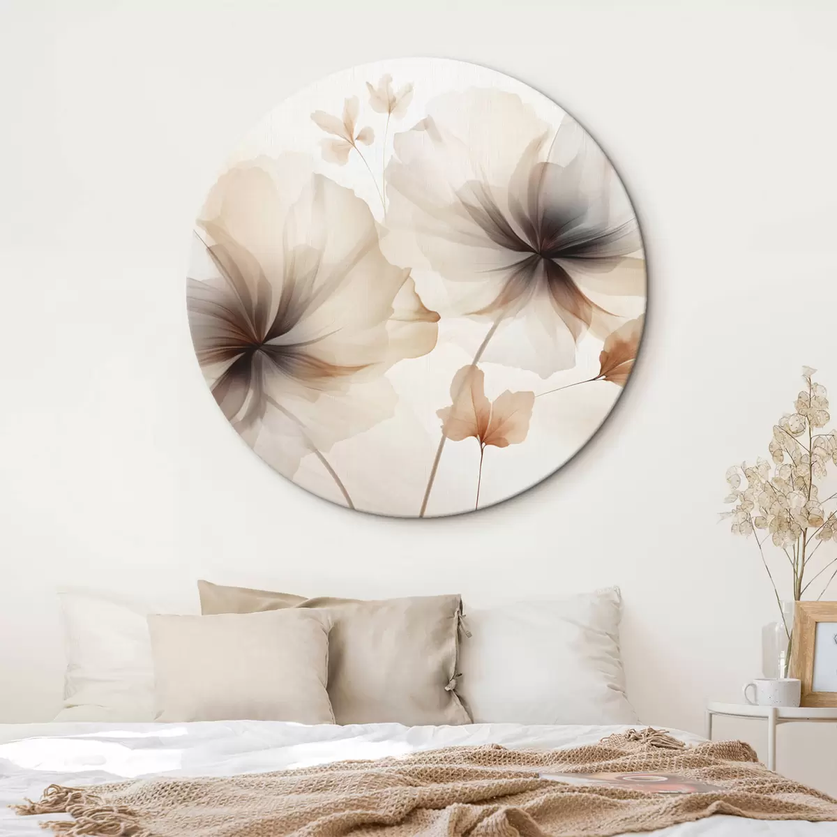 Tableaux rondes Fleurs abstraites r45065
