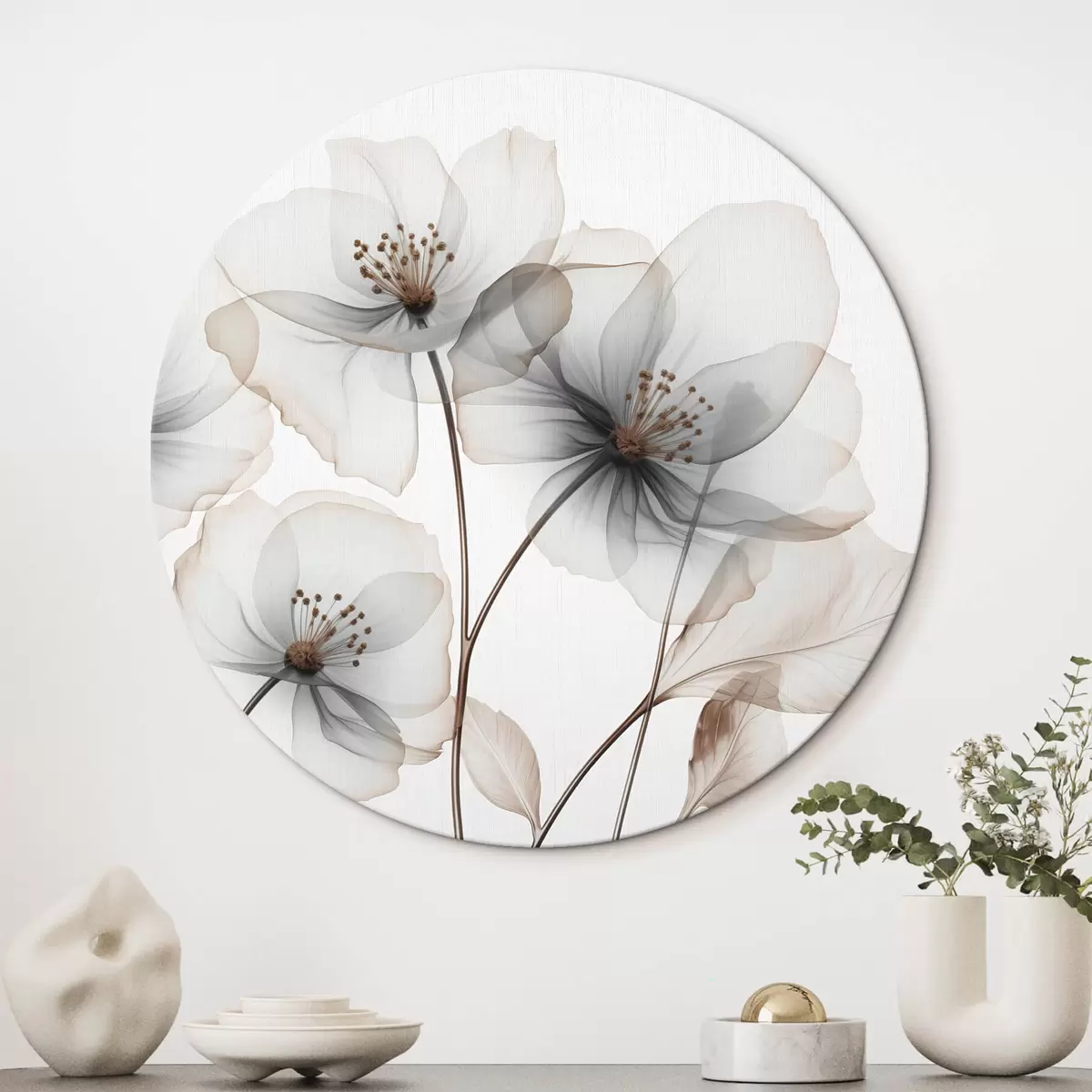 Tableaux rondes Fleurs r45066