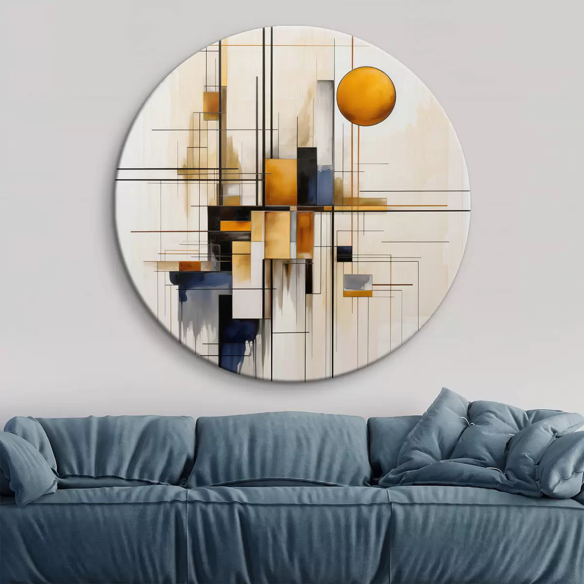 Tableaux rondes Abstraction géométrique r45159
