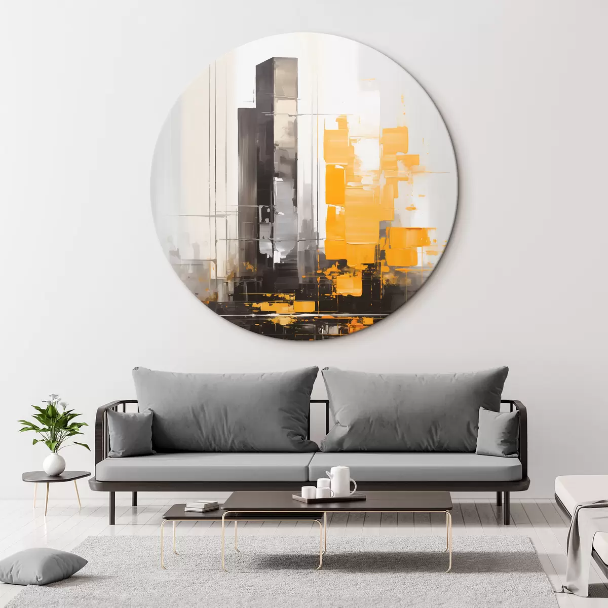 Tableaux rondes Abstraction avec les gratte-ciel r45162