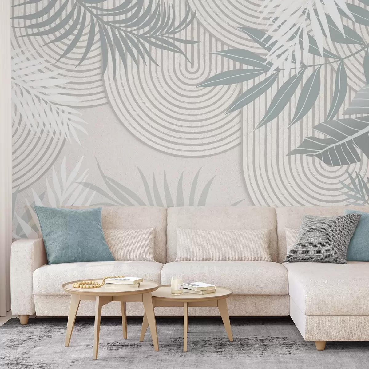 Papier peint Abstraction avec des branches de plantes w04295