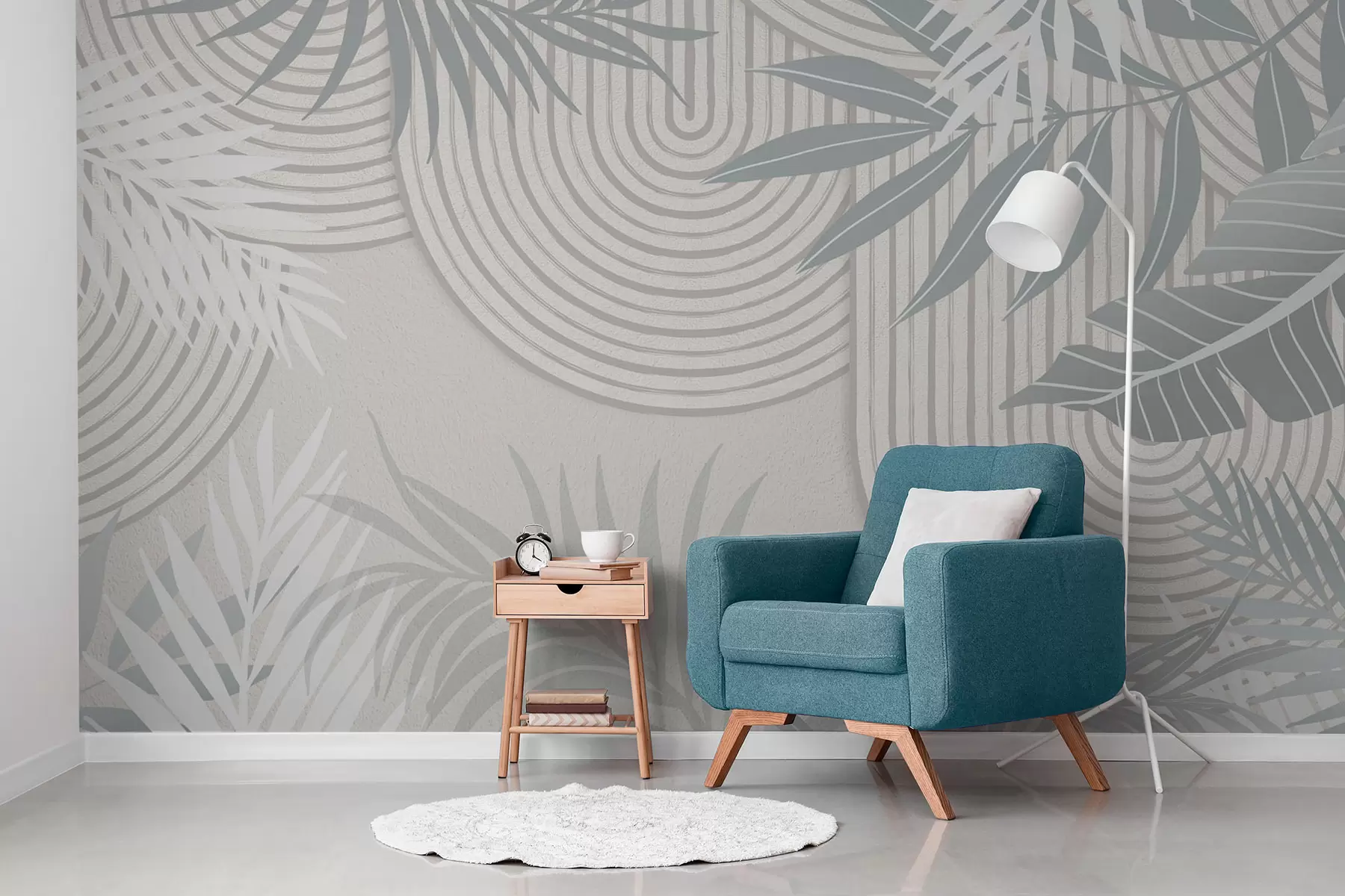 Papier peint Abstraction avec des branches de plantes w04295