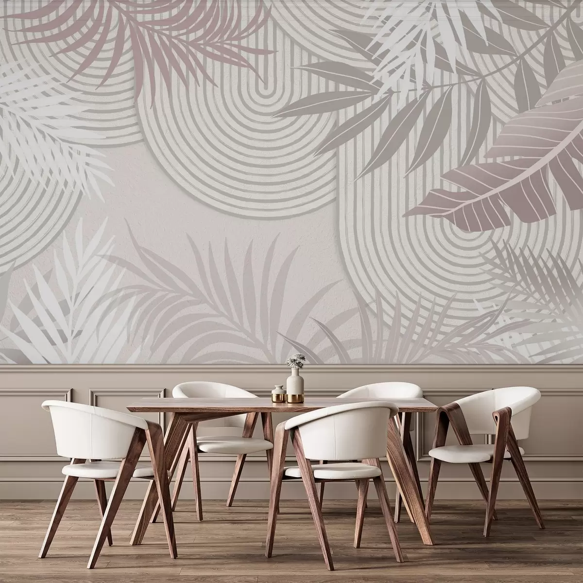Papier peint Abstraction avec des branches de plantes w04295v2