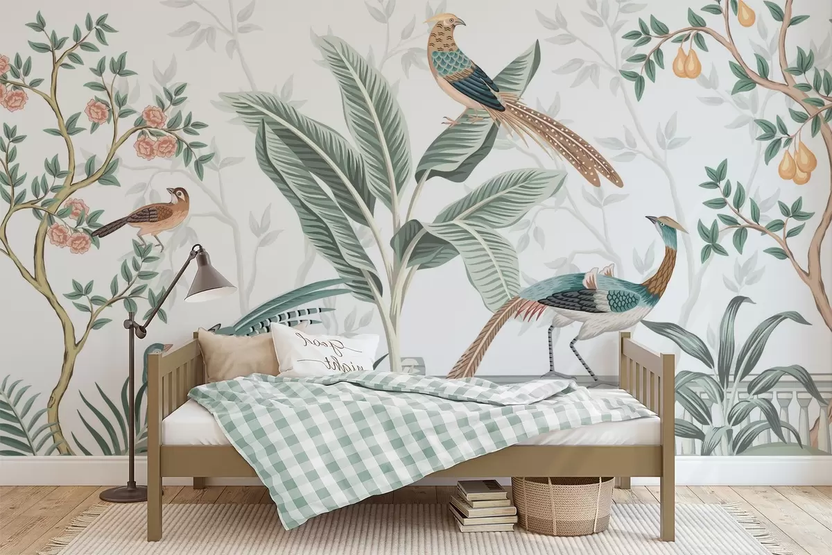 Papier peint Oiseaux dans la jungle w04296