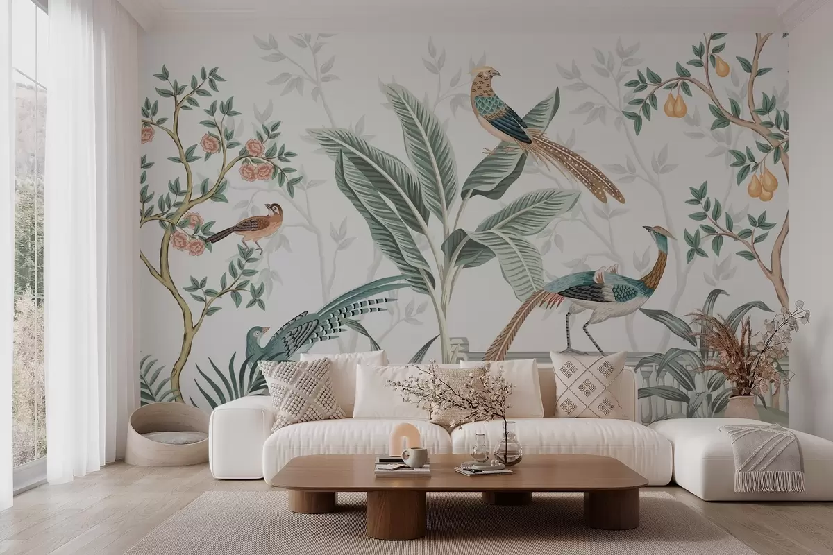 Papier peint Oiseaux dans la jungle w04296