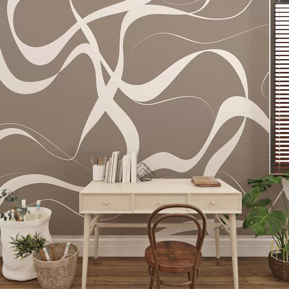 Papier peint Lignes ondulées w04223
