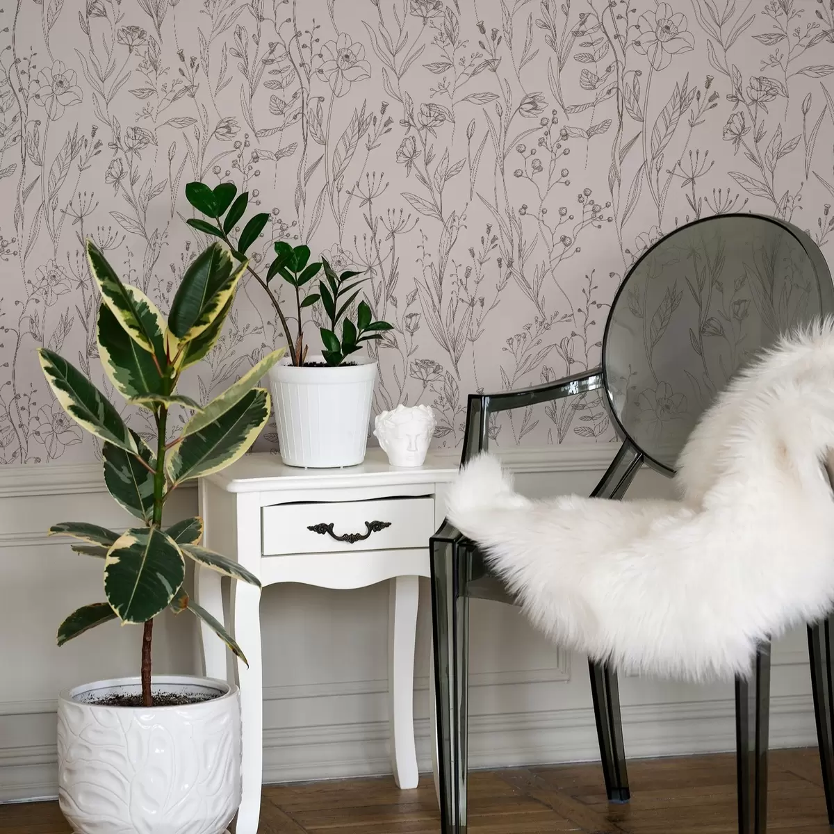 Papier peint Fleurs sauvages minimalistes