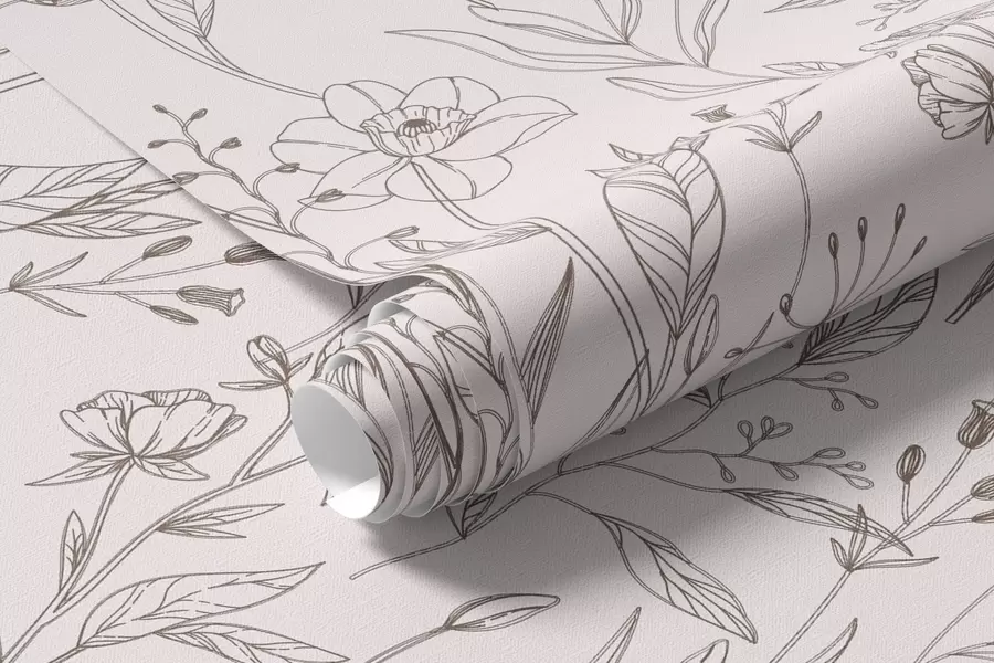 Papier peint Fleurs sauvages minimalistes