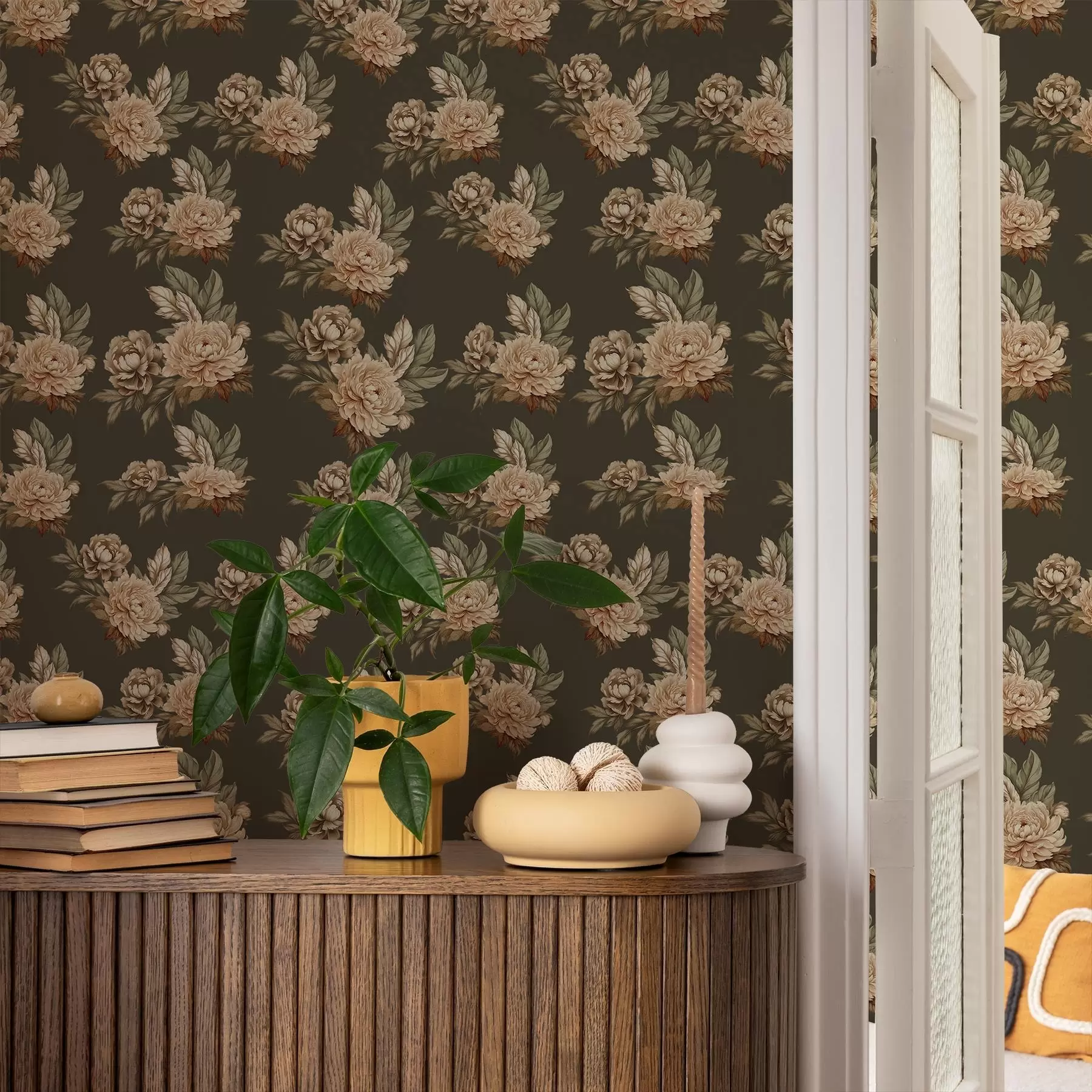 Papier peint Roses rétro a00419