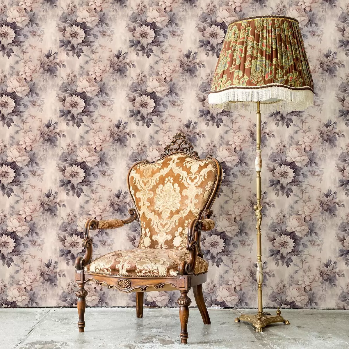 Papier peint Fleurs d'aquarelle vintage
