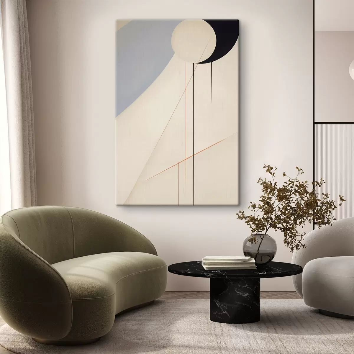 Tableau Abstraction géométrique minimaliste s45212