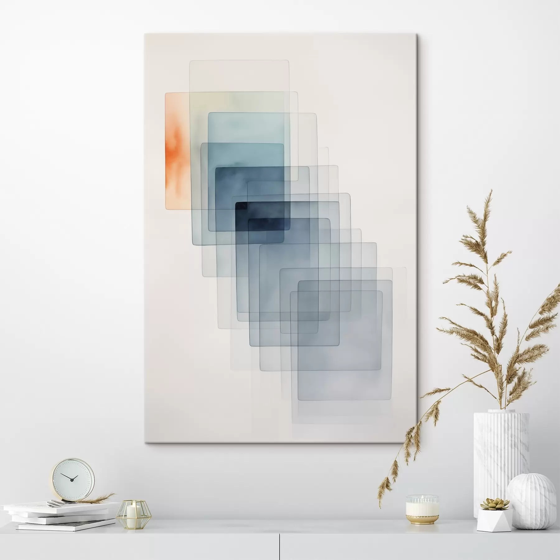 Tableau Abstraction géométrique minimaliste s45213