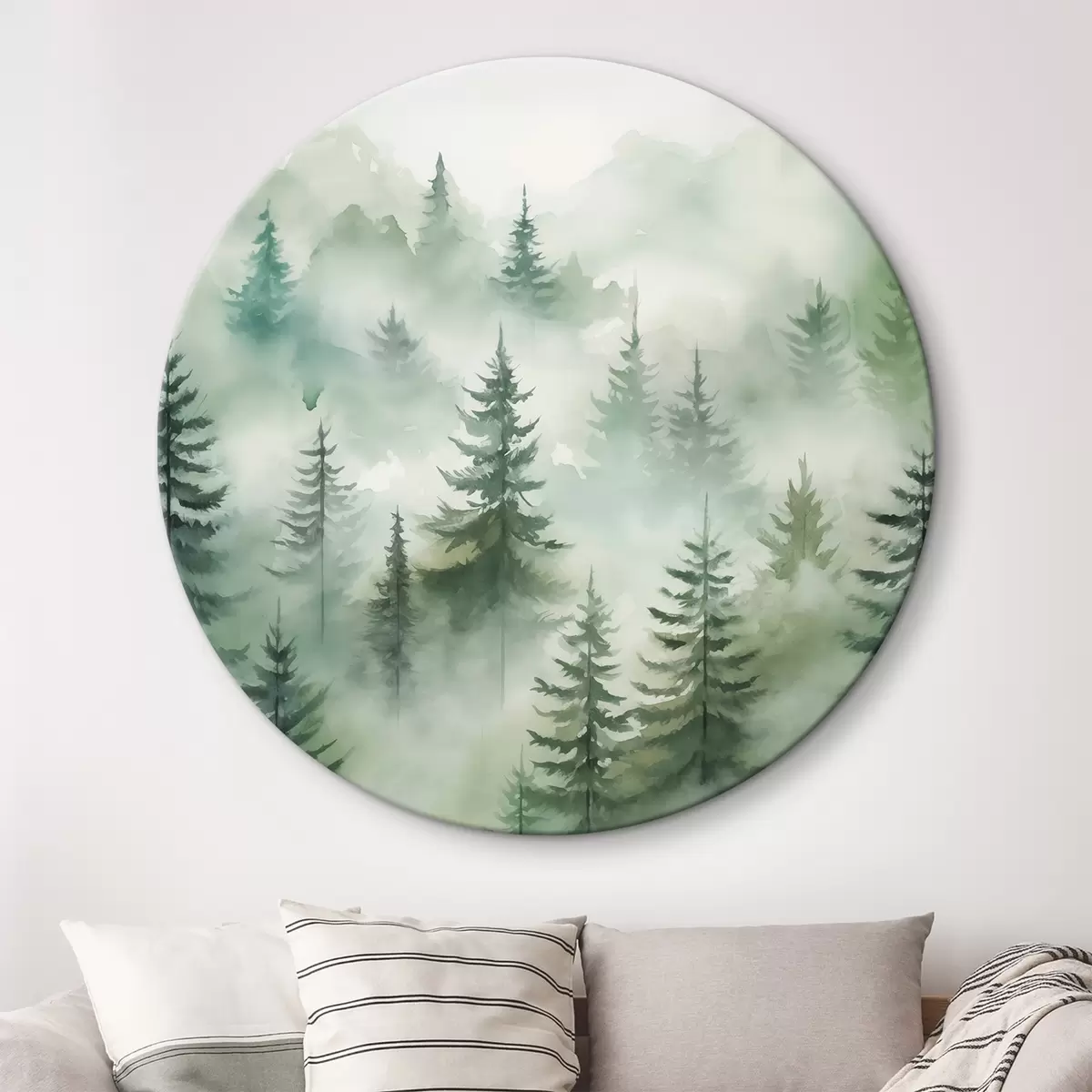 Tableaux rondes Forêt dans le brouillard r45207