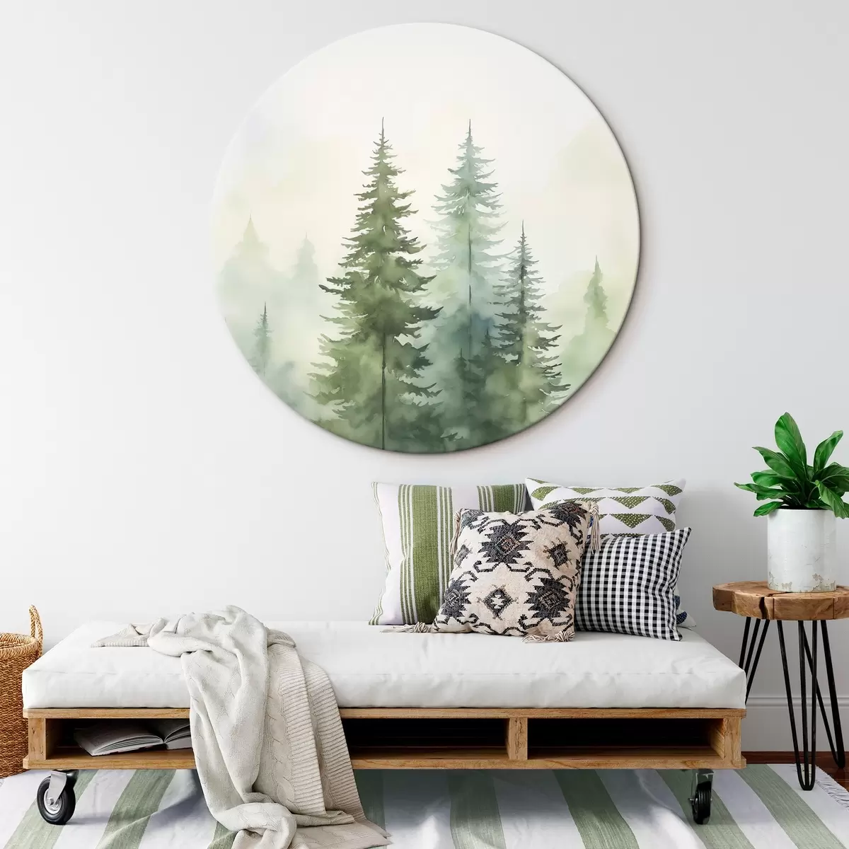 Tableaux rondes Sapins dans le brouillard r45208