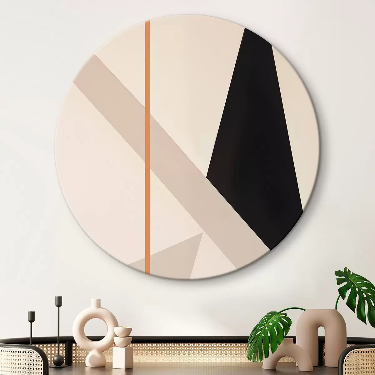 Tableaux rondes Abstraction géométrique r45211