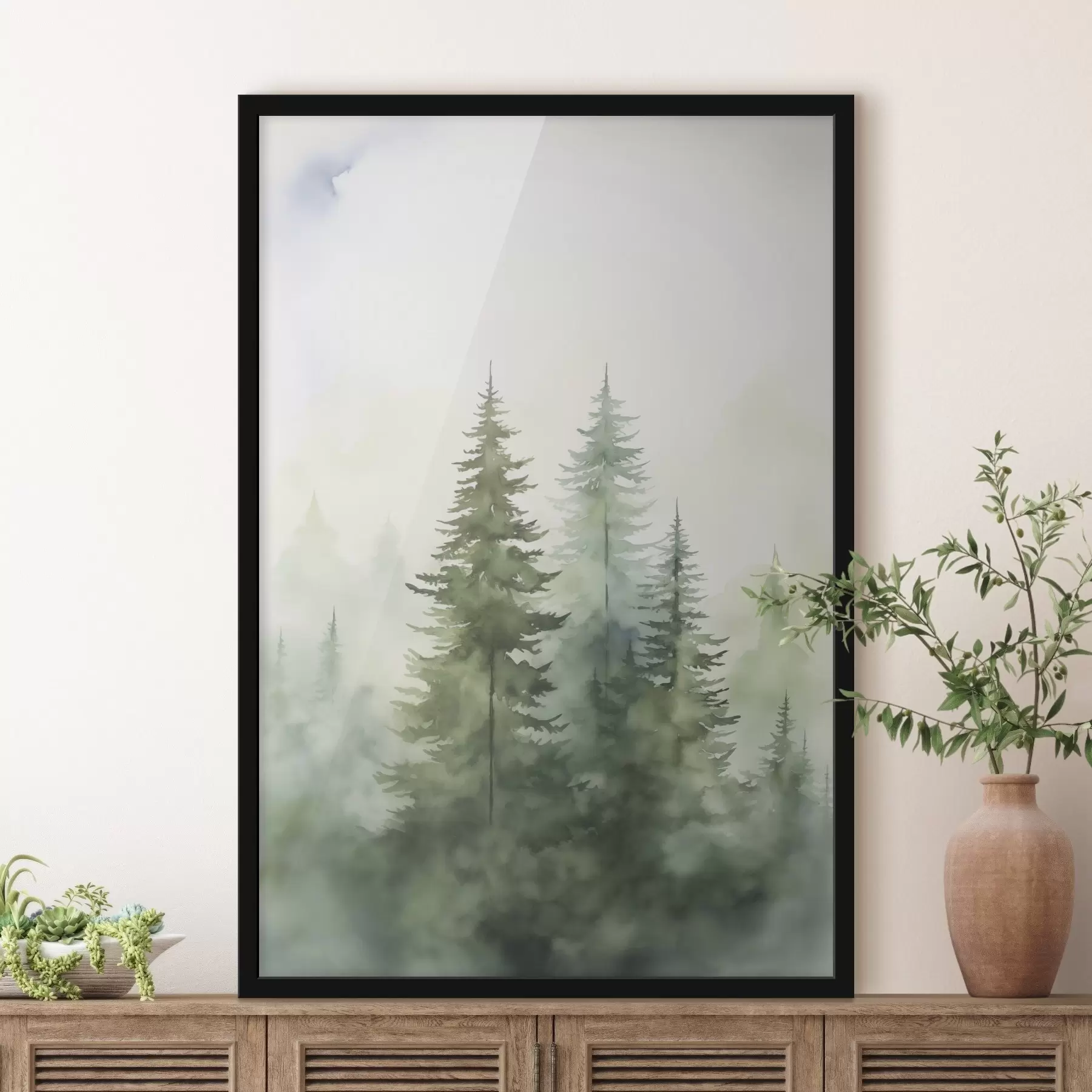 Papier peint Sapins dans le brouillard f45208