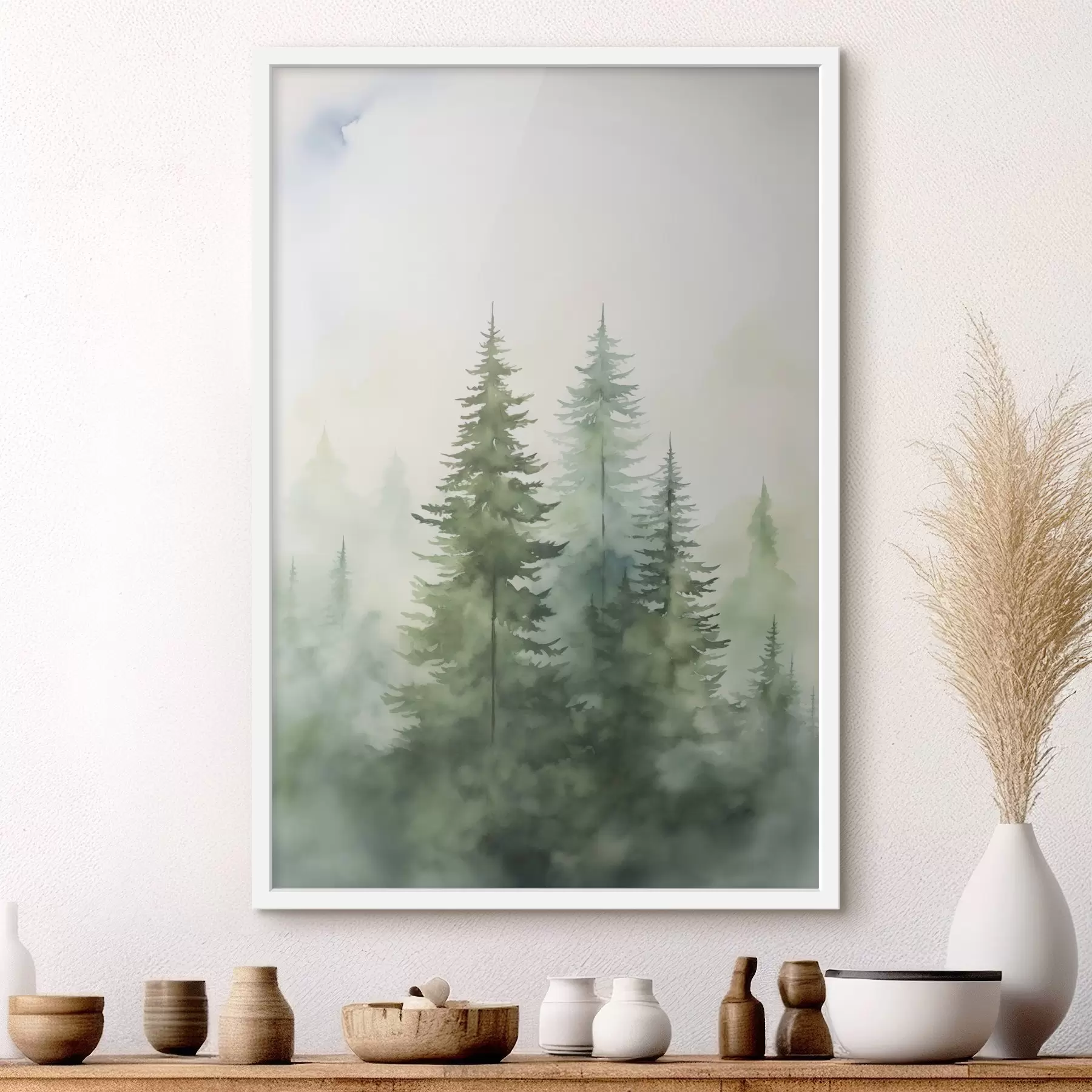Papier peint Sapins dans le brouillard f45208