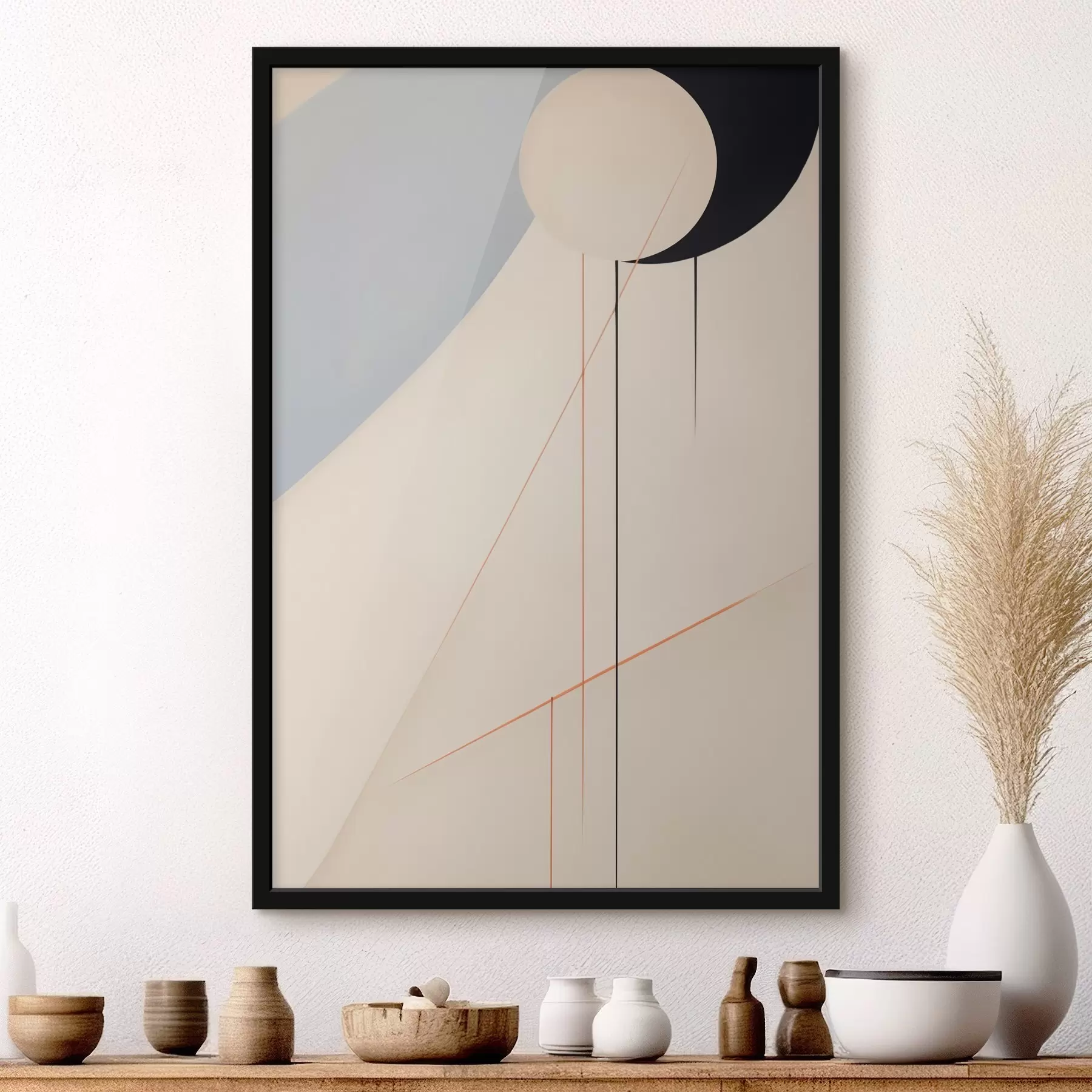 Tableau Abstraction géométrique minimaliste f45212