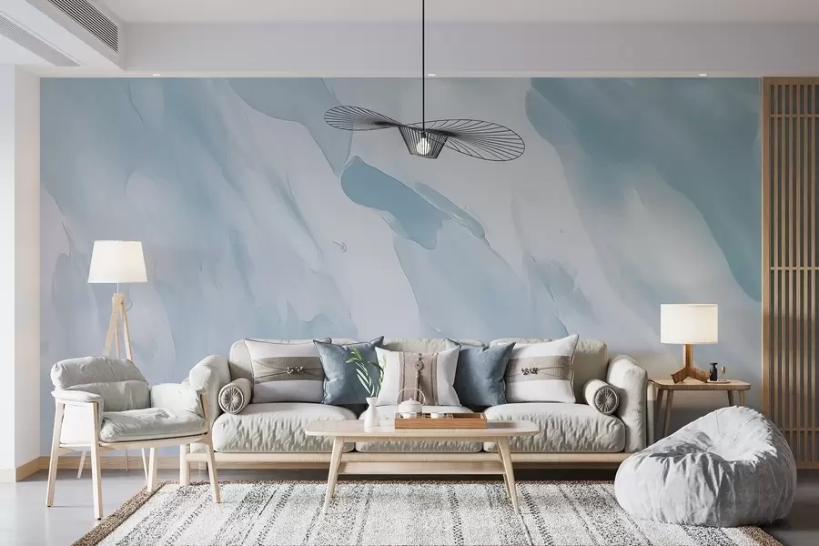 Papier peint Coups de pinceau sur un fond abstrait avec imitation d'une texture usée w04287v1