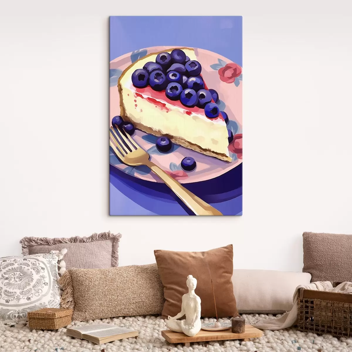 Tableau Gâteau au fromage avec des myrtilles s45229