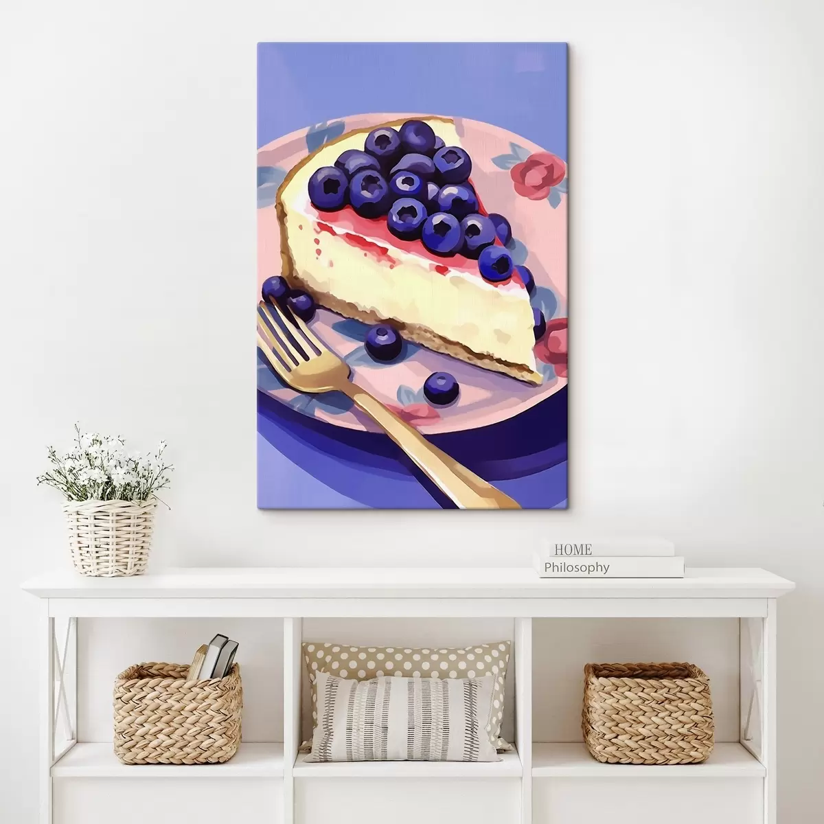 Tableau Gâteau au fromage avec des myrtilles s45229