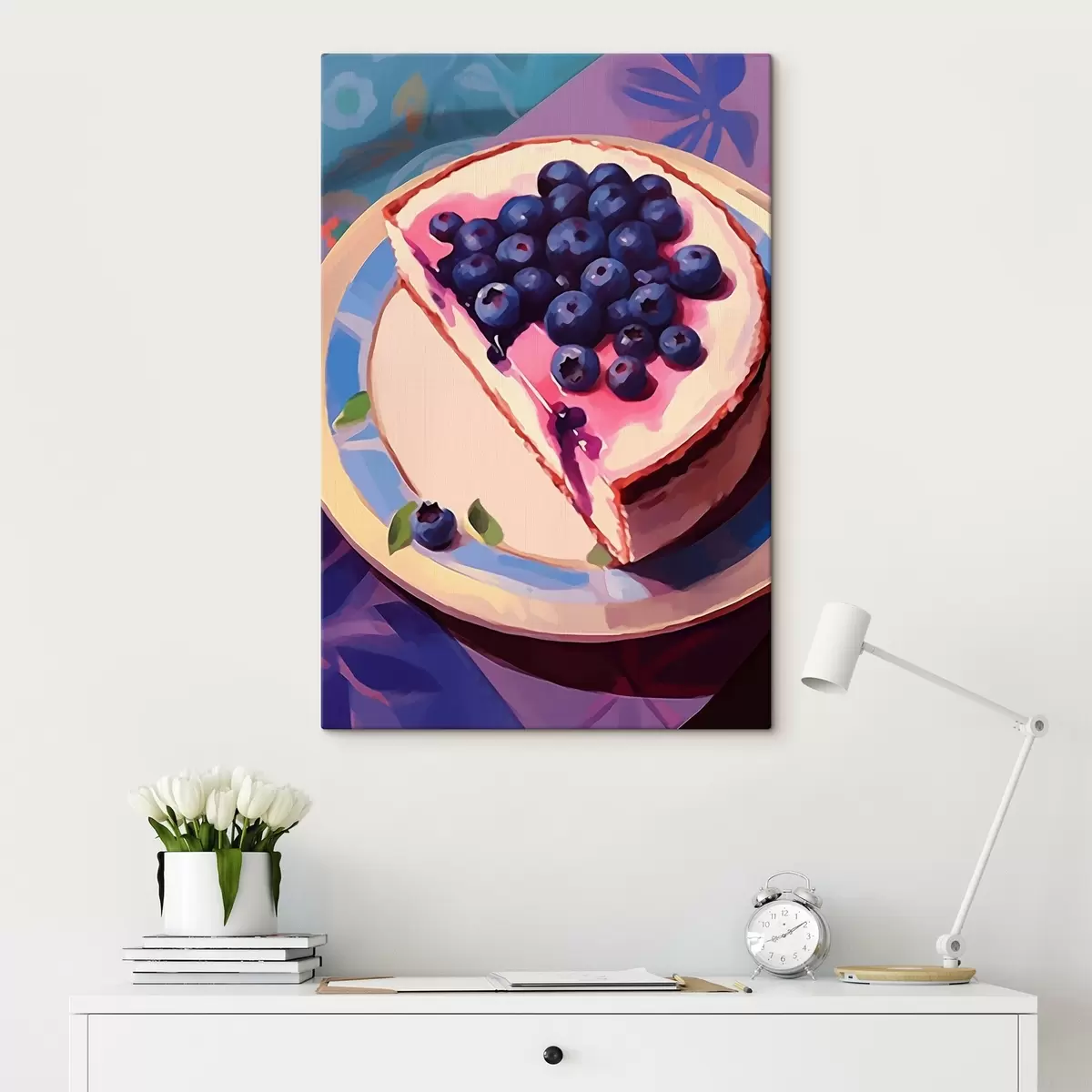 Tableau Gâteau au fromage avec des myrtilles s45230