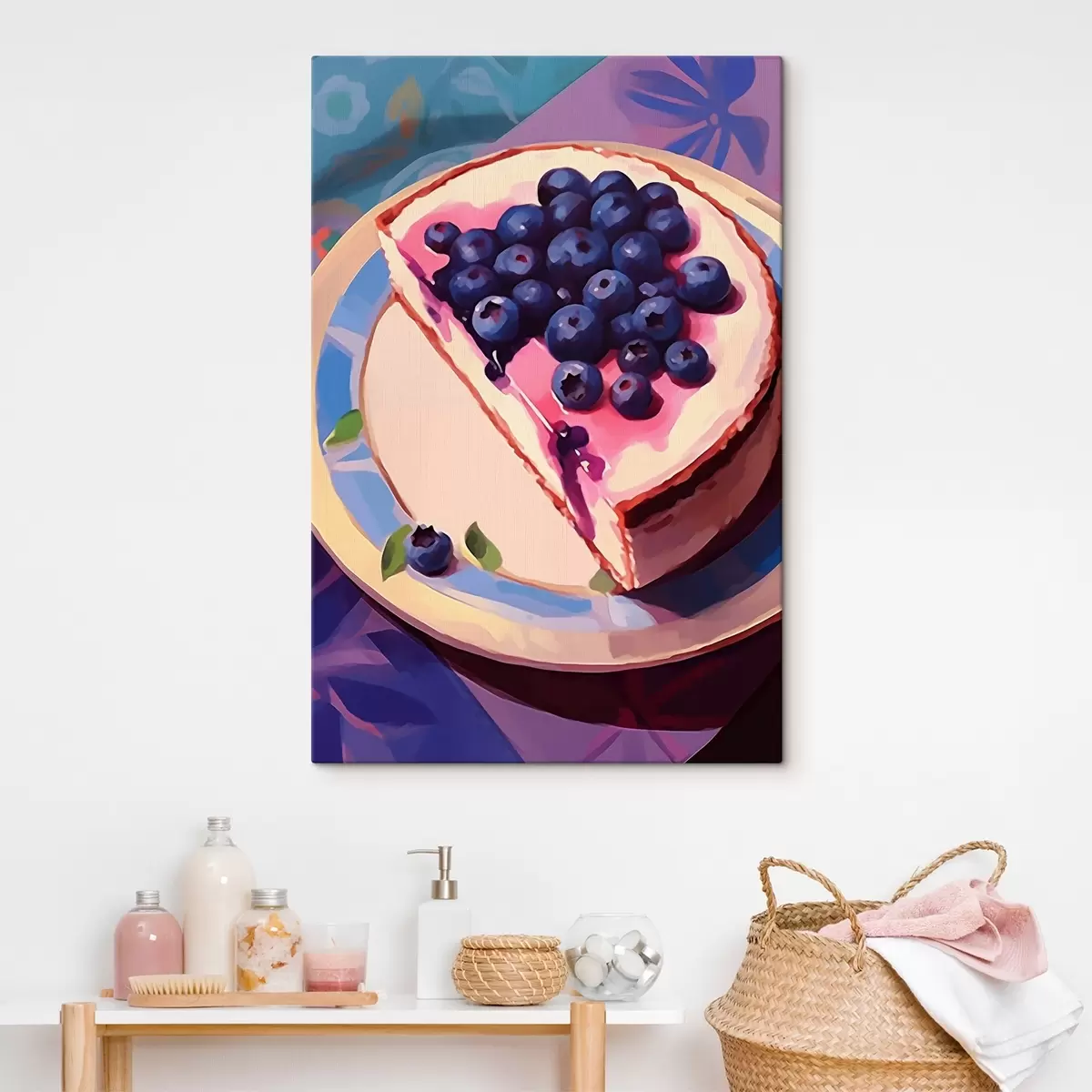 Tableau Gâteau au fromage avec des myrtilles s45230