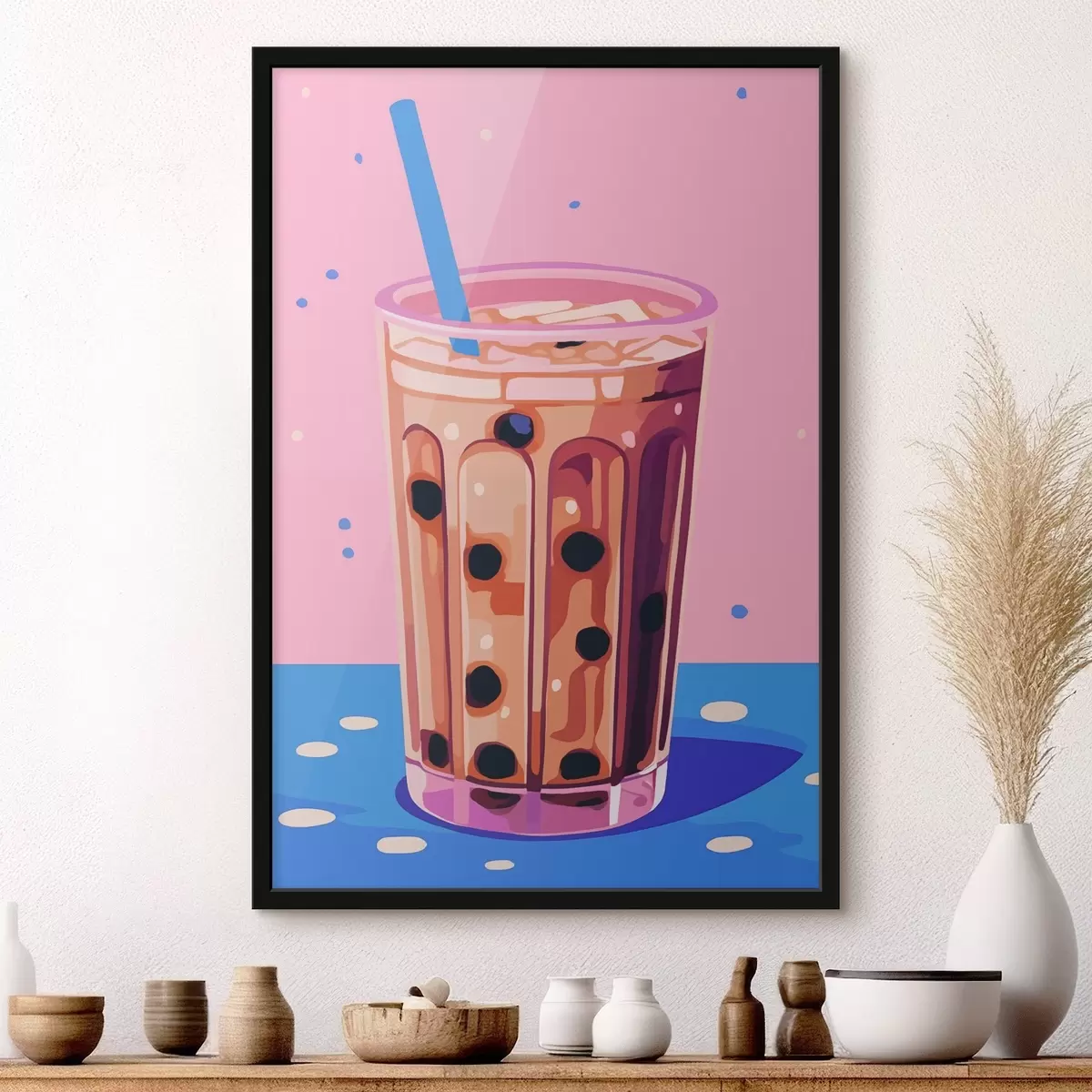 Poster Verres avec thé à bulles f45217