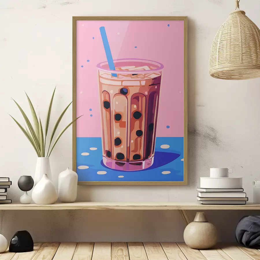 Papier peint Verres avec thé à bulles f45217