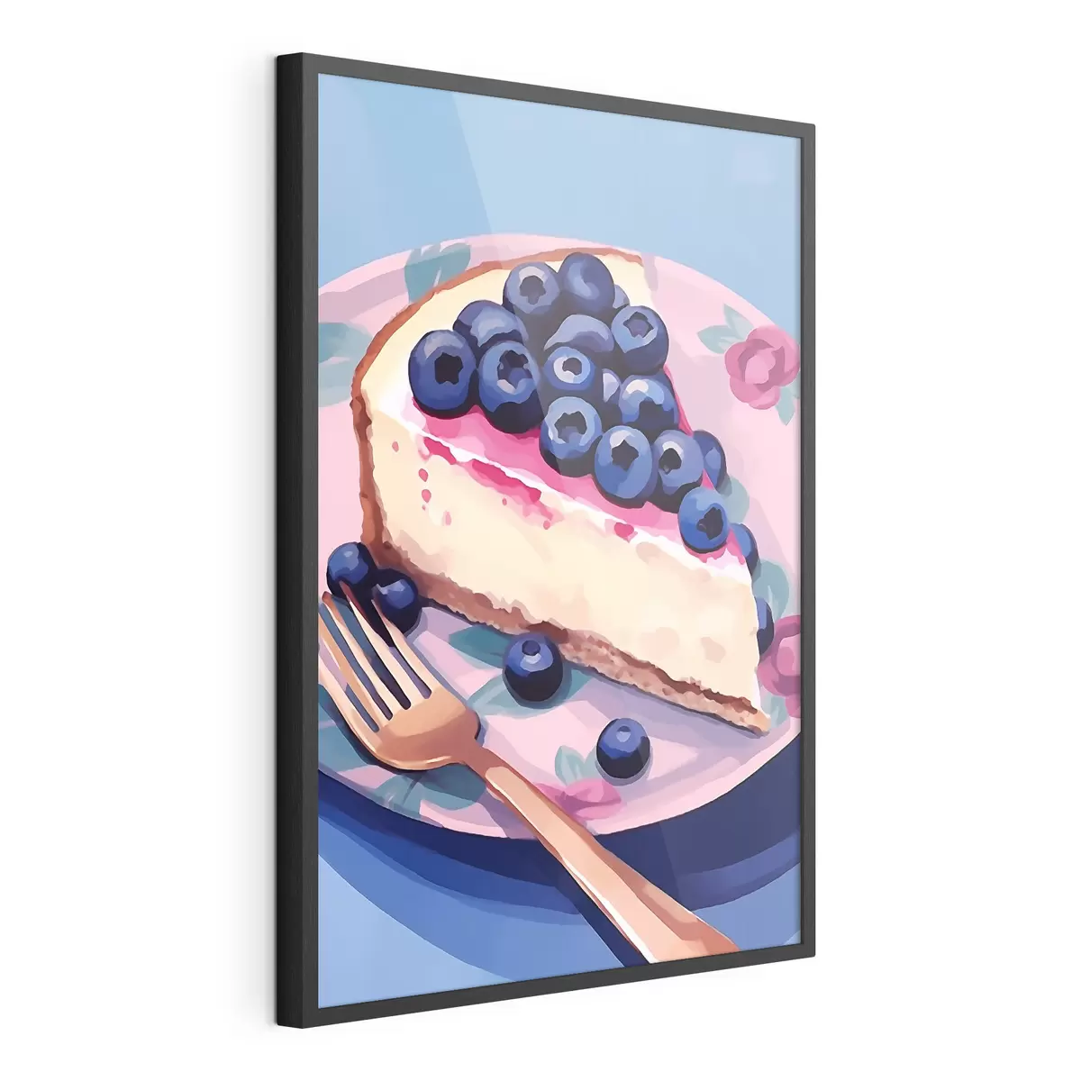 Poster Gâteau au fromage avec des myrtilles f45229