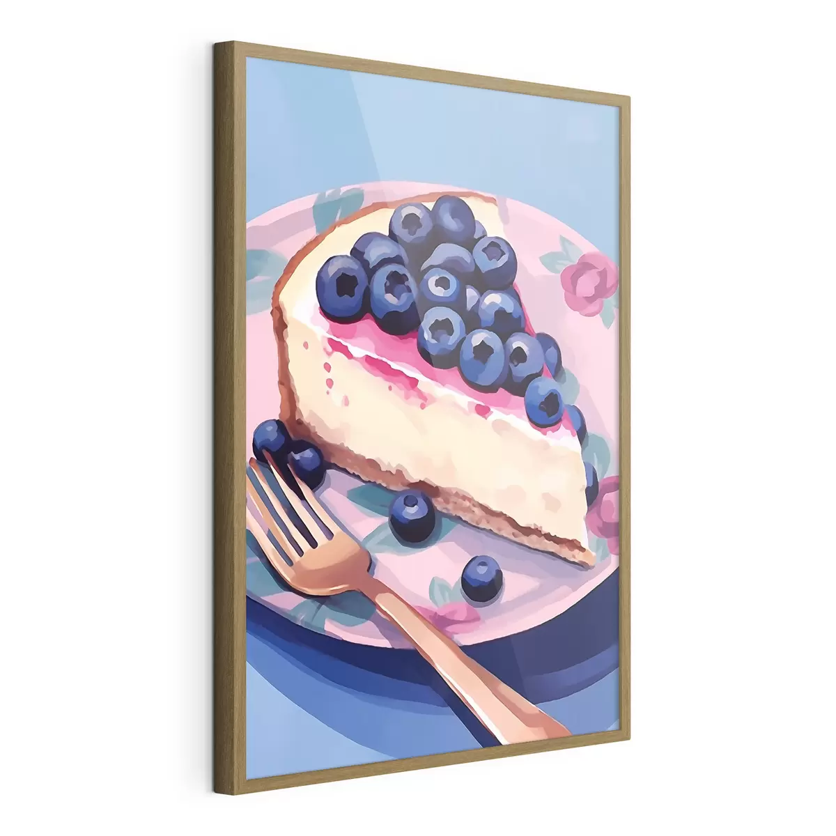 Poster Gâteau au fromage avec des myrtilles f45229