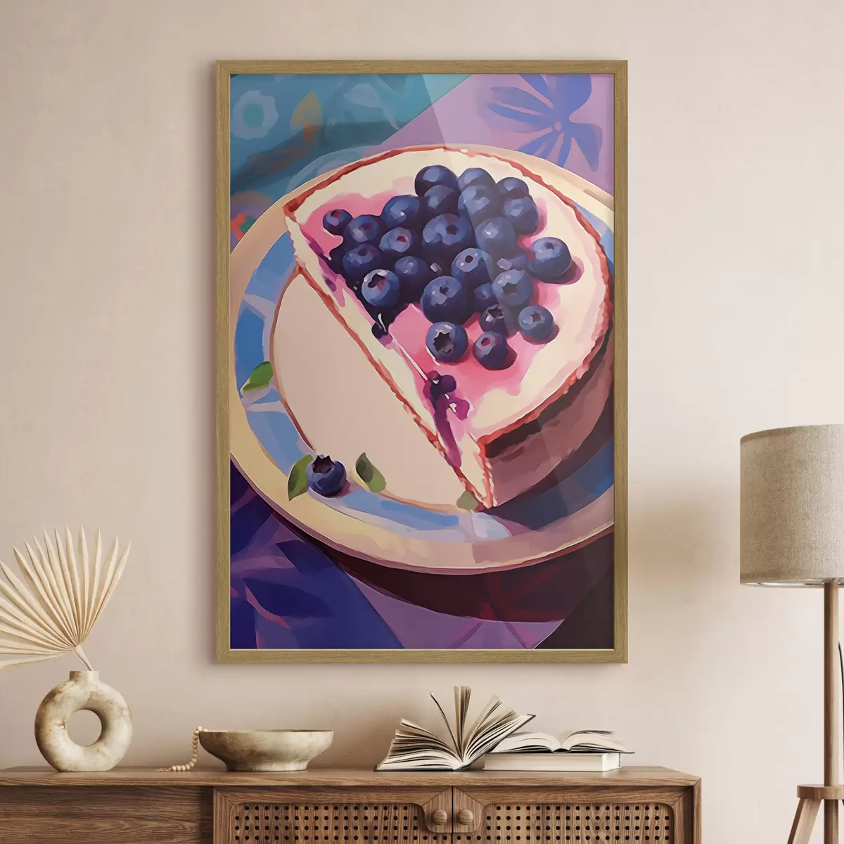 Poster Gâteau au fromage avec des myrtilles f45230