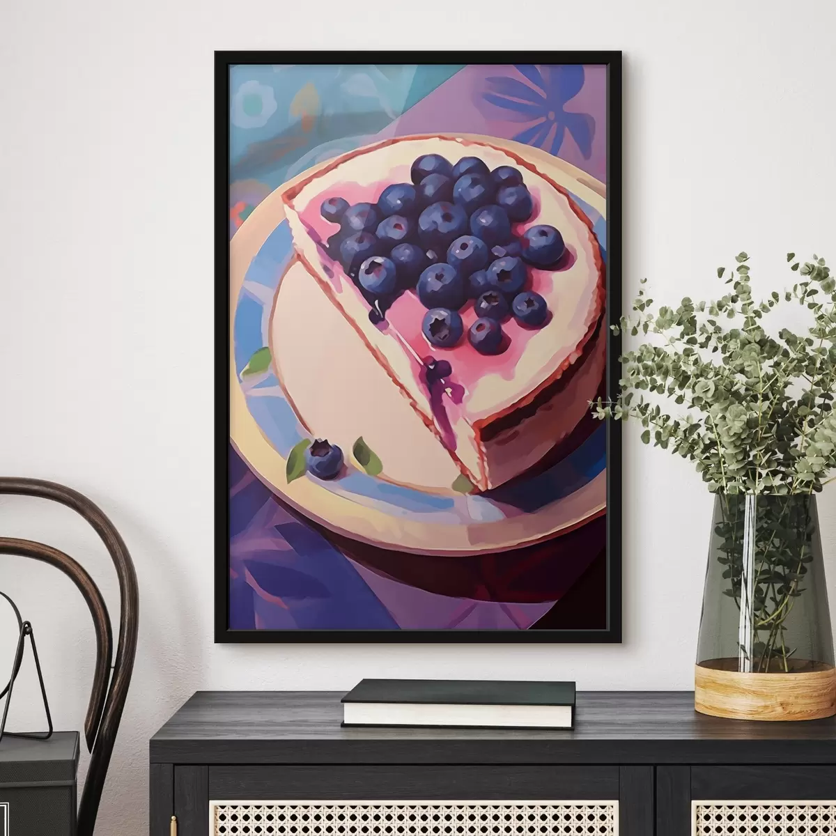 Poster Gâteau au fromage avec des myrtilles f45230