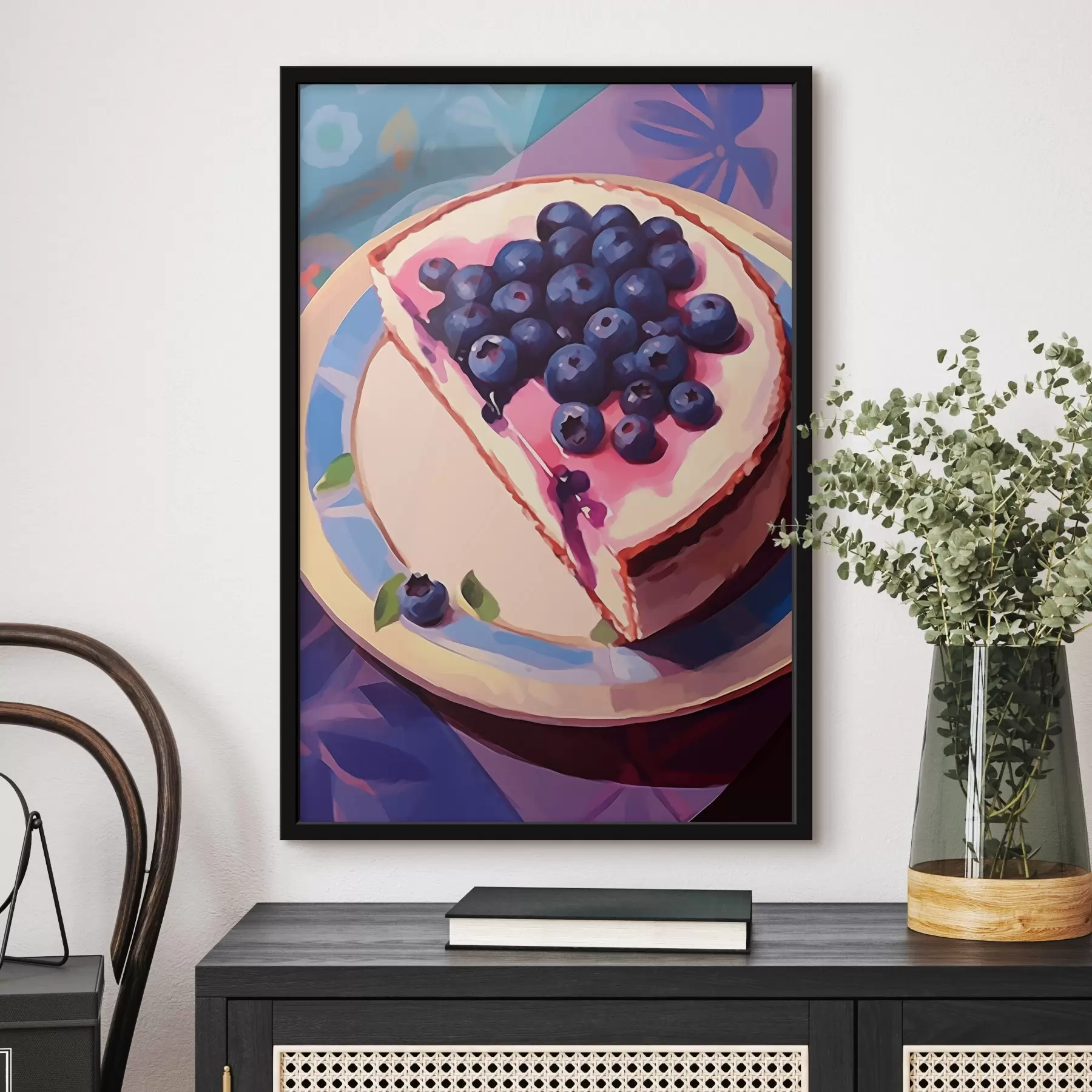 Papier peint Gâteau au fromage avec des myrtilles f45230