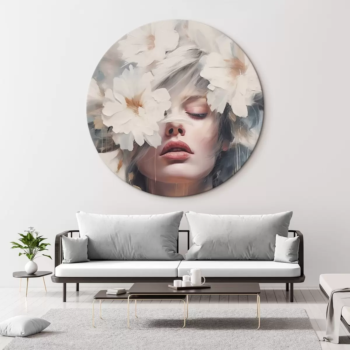 Tableaux rondes Portrait abstrait r45219