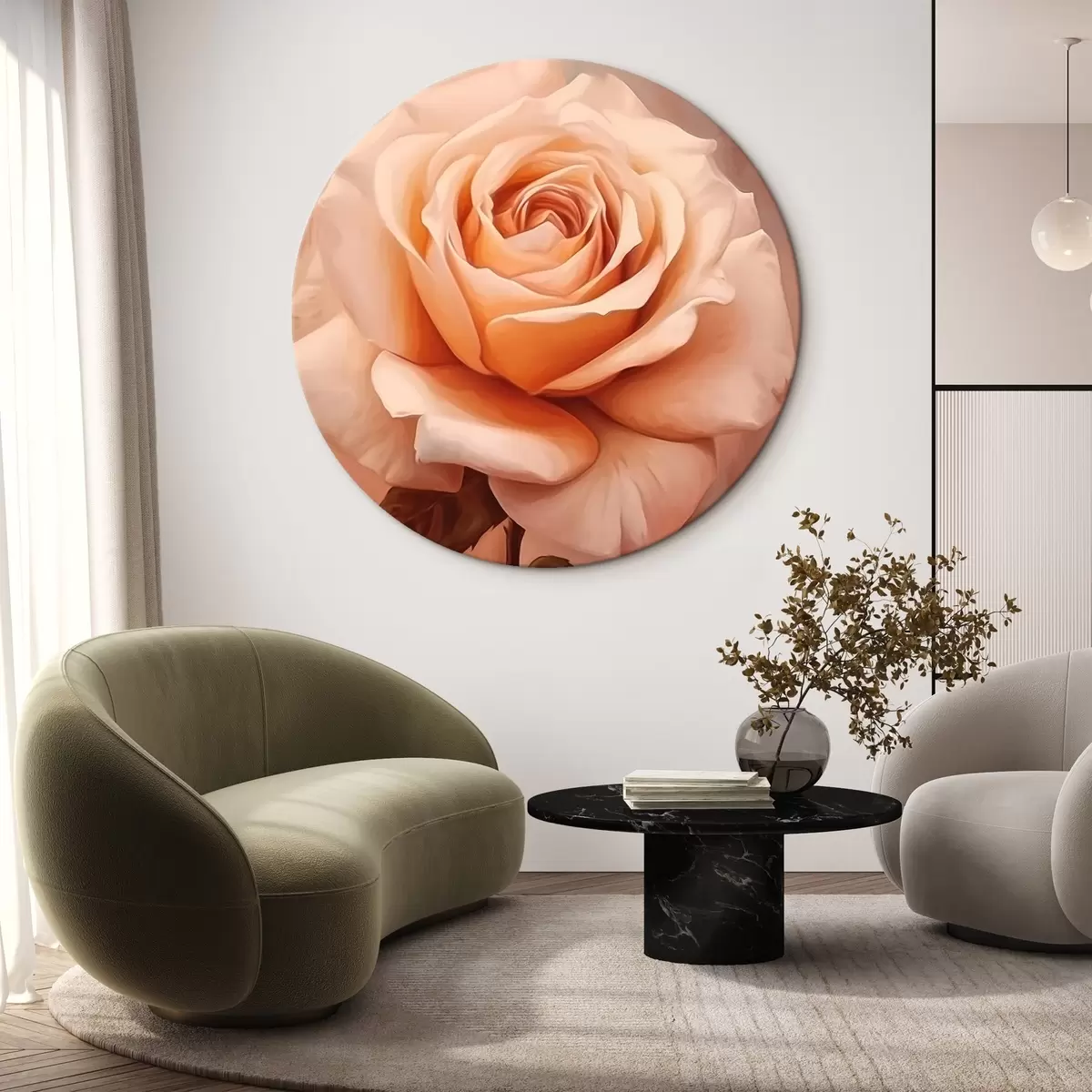 Tableaux rondes Rose r45226