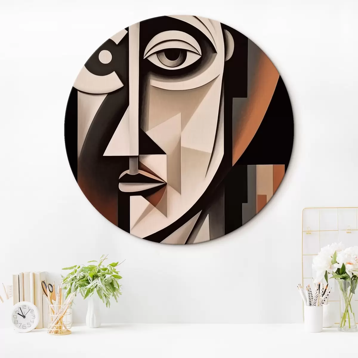 Tableaux rondes Regard cubiste r45227