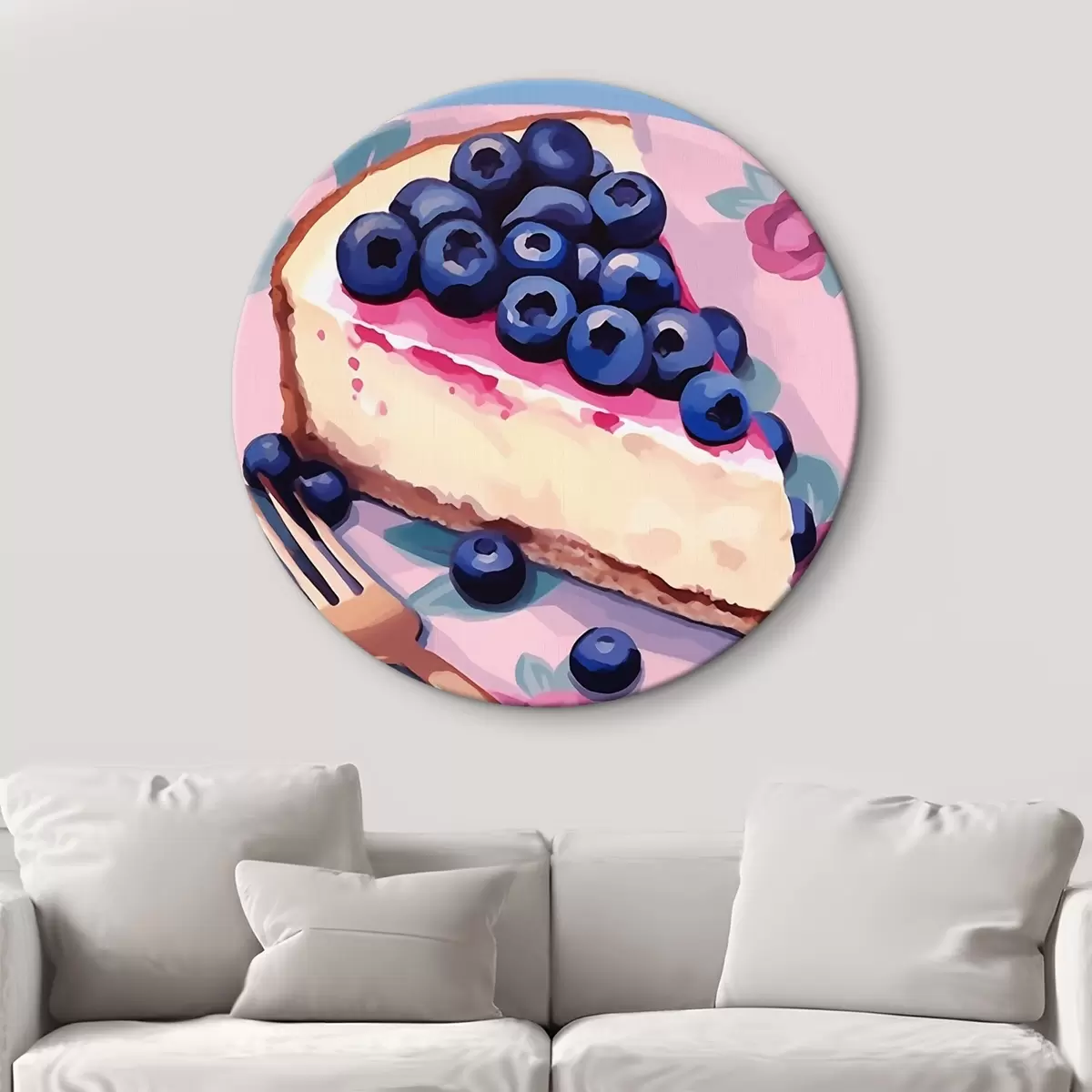 Tableaux rondes Gâteau au fromage avec des myrtilles r45228