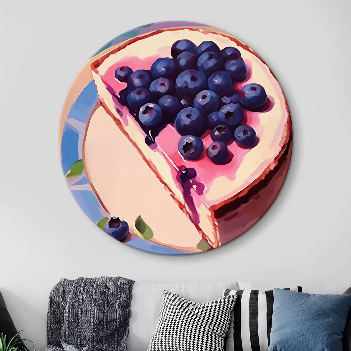 Tableaux rondes Gâteau au fromage avec des myrtilles r45229
