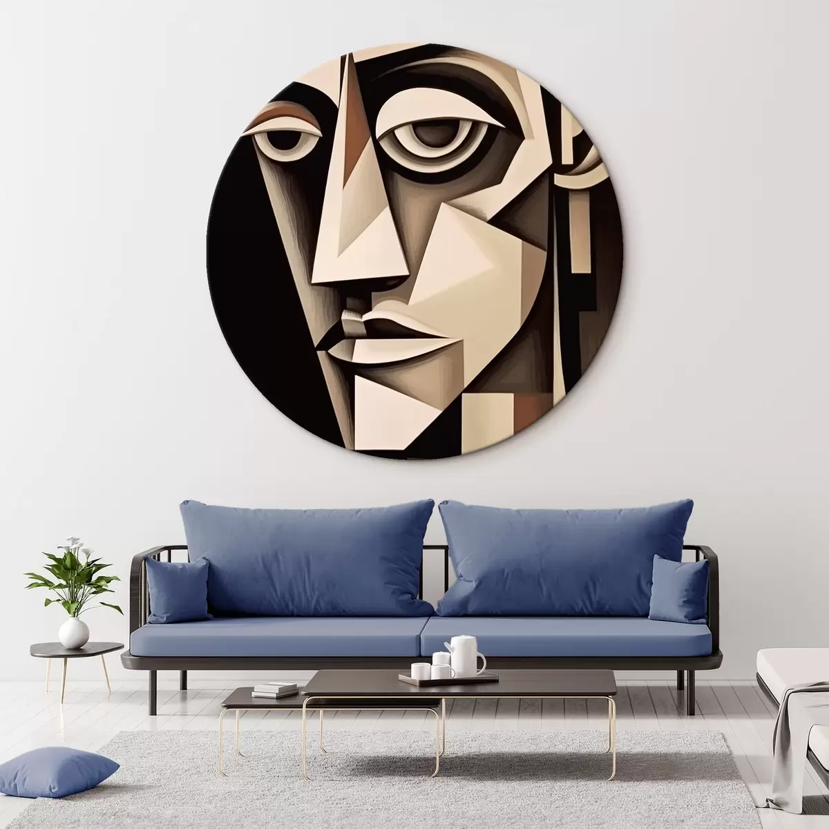 Tableaux rondes Regard cubiste r45230