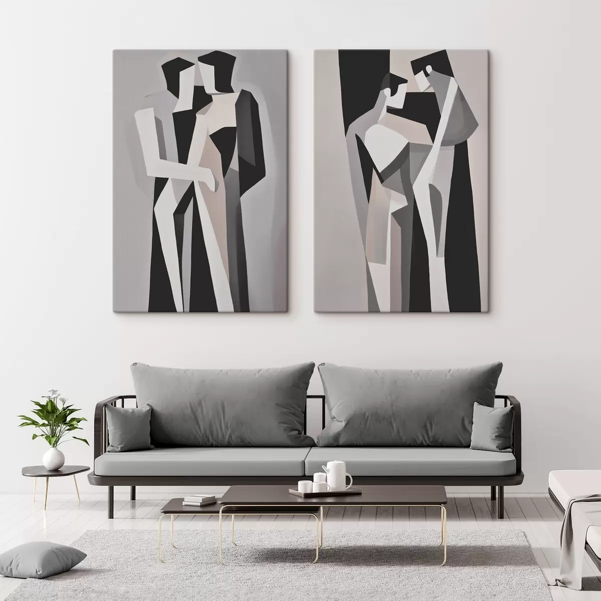 Tableau Couples géométriques abstraits m00517