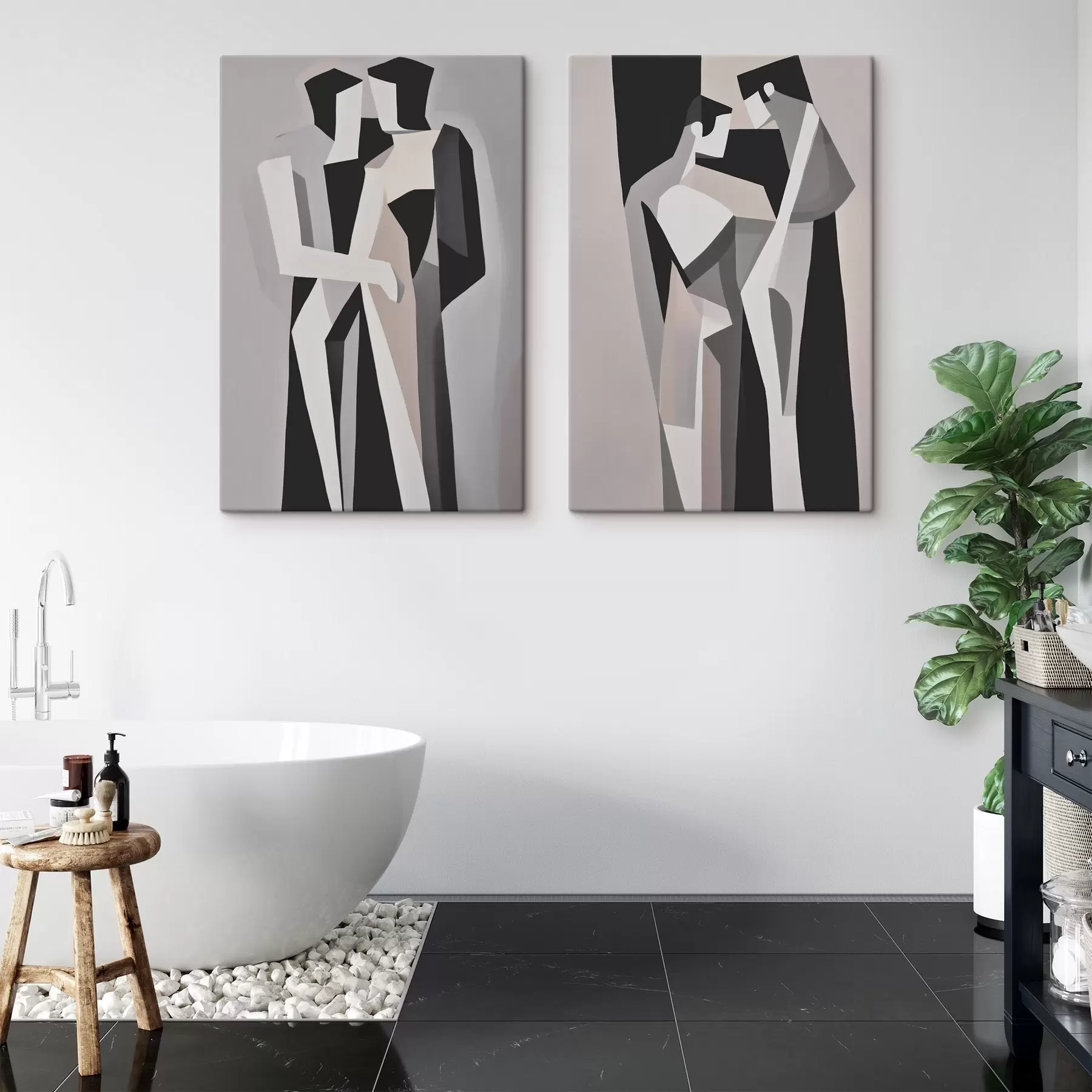 Tableau Couples géométriques abstraits m00517