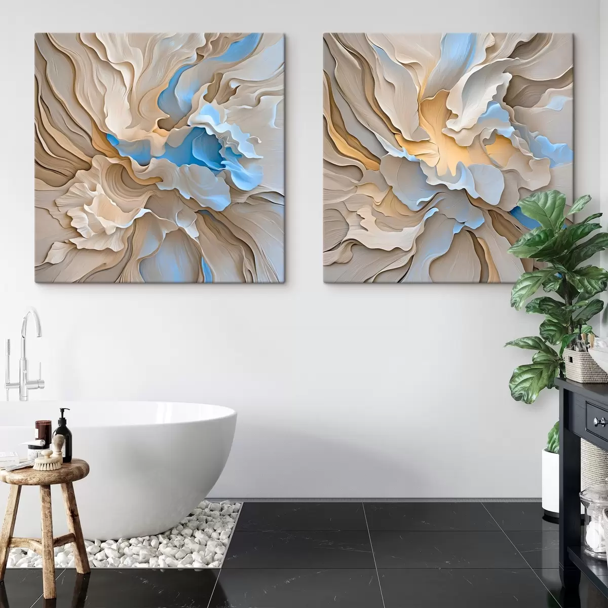 Tableau Imitation de vagues de texture abstraite m00539