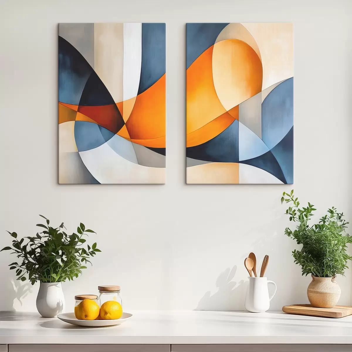 Tableau Abstraction avec des formes géométriques m00540