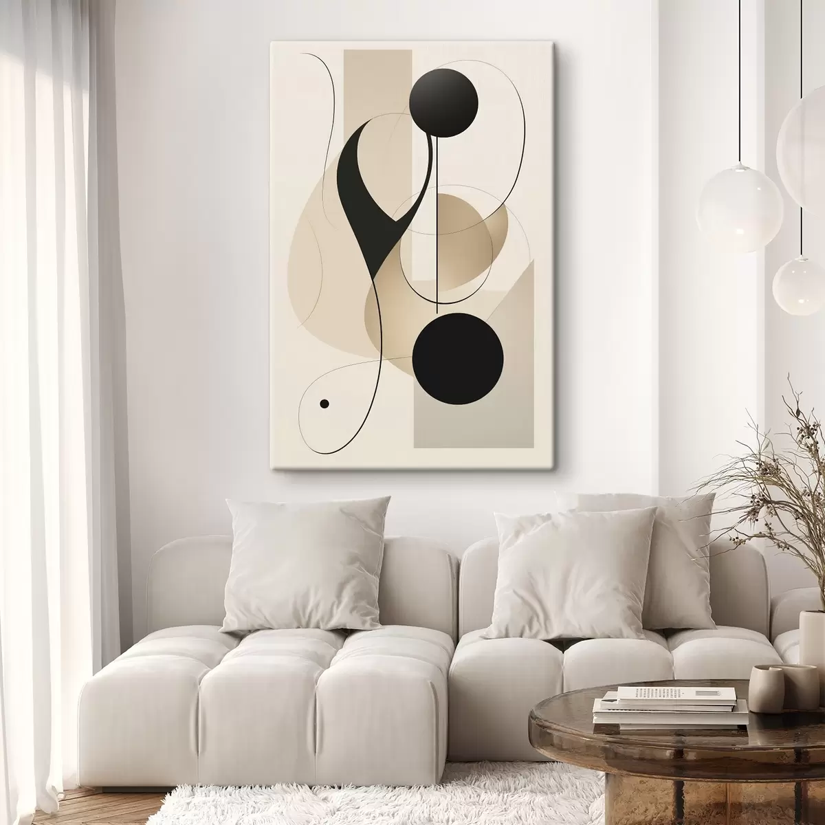 Tableau Courbes et formes abstraites s45197